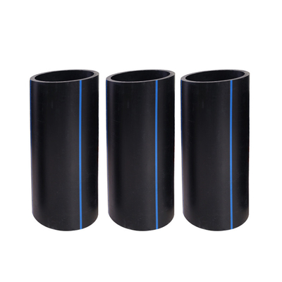 Tubo ad acqua in HDPE a strisce blu o nero per approvvigionamento e drenaggio di acqua resistente alla corrosione