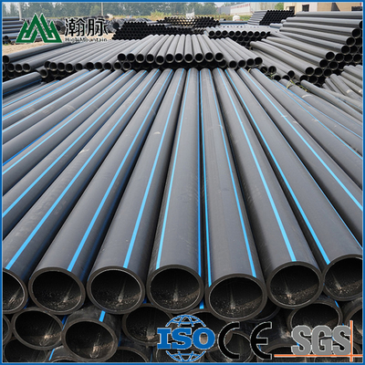 Tubi per l'approvvigionamento idrico in PE HDPE Lunghezza secondo i requisiti del cliente Blu o nero con strisce blu